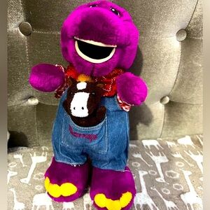 Barney The Farmer Plush The Purple Dinosaur Lyons Group
